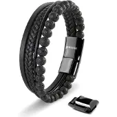 SERASAR Bracelet 'Stone' noir