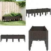 vidaXL Jardinière avec pieds marron 160x40x42 cm PP