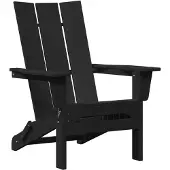 vidaXL Chaise Adirondack pliable, noire, 80,5 x 74,5 x 92 cm, HDPE