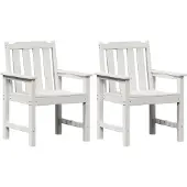 vidaXL Chaise de jardin pour salle à manger, lot de 2, blanche, 65,5 x 59 x 88 cm, HDPE
