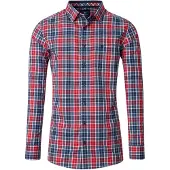 REDMOND Casual Comfort Fit Chemise rouge, A carreaux