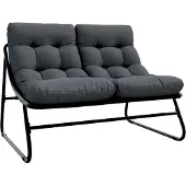 vidaXL Mobilier de jardin Noir 110 x 81 x 71 cm Acier thermolaqué