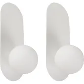 Beliani Set de 2 lampes murales métal blanc verre opaque abat-jour rond style vintage salon chambre couloir