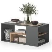Vicco Table basse Edgar Anthracite/chêne doré 110x59cm, Model 55602