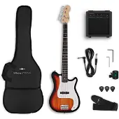 Gear4Music VISIONSTRING Bass Guitar Pack Sunburst
