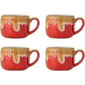 Bloomingville Ensemble de 4 mugs Sheen rouges