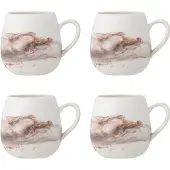 Bloomingville Lot de 4 mugs Lyre marron