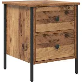 vidaXL Cabinet de Chevet avec tiroir Bois ancien 40 x 42 x 50 cm