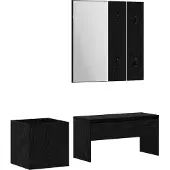 vidaXL Ensemble de meubles d'entrée 5 pcs Chêne noir et argent