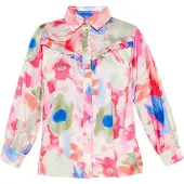 FELIPA Chemisier 'Fashion Look' bleu / olive / rose / blanc