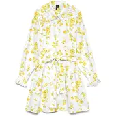 Vero Moda Robe-chemise 'VMGry' jaune foncé / blanc