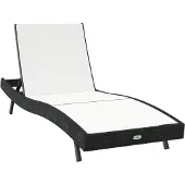 vidaXL Chaise longue noir et blanc 197 x 70 x 82 cm en rotin synthétique