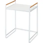 Yamazaki Home Étagère de cuisine Organiseur de cuisine Étagère 36x47cm blanc métal avec poignées en bois Tosca 03613