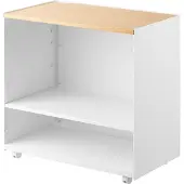 Yamazaki 1424 : Rangement à plateau bois, semi-ouvert, blanc, taille S
