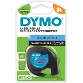 Dymo Cassette de ruban pour titreuses Letra Tag , plastique, 12 mm, bleu