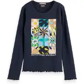 Scotch & Soda 177962 Long Sleeve T-shirt Bleu 16 Years Fille