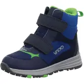 VADO Bottes 'Smiley Velcro' bleu marine / bleu cobalt / vert fluo / blanc cassé