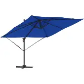 vidaXL Roma Parasol Bleu 286 x 284 x 265 cm Aluminium et polyester