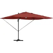 vidaXL Parasol avec bandes lumineuses LED, couleur terre cuite, 351 x 250 x 253 cm