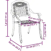 vidaXL Chaise de jardin 2 pcs bronze 55 x 56,5 x 91cm aluminium