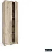 Rousseau Armoire de rangement Ray 60cm à 2 portes et 4 tablettes - chêne sonoma