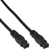 InLine 39902 Câble FireWire, IEEE1394 9 broches mâle / mâle, noir, 1,8m