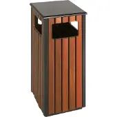 V-Part - Poubelle d'extérieur de 36 litres - Acier - Aspect bois, noire