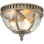 Kichler Plafonnier d'extérieur en verre, bronze oxydé, E14, 40 W, Halleron