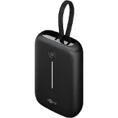 Goobay 76251 Powerbank 10.000 mAh avec câble USB-C intégré, noir, 0,13 m - 20 W, Travel Essential compact avec Power Delivery et Quick Charge pour le mode de charge rapide
