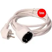 EDM Product Verlängerungskabel 23200 Weiss 1 m (1 m, CEE 7/4)