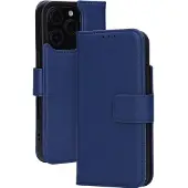 Mobiparts Leather Wallet Case Apple iPhone 16 Pro Blue (MagSafe Compatible) (Apple iPhone 16 Pro), Coque pour téléphone portable, Bleu