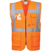 Portwest Warnweste Berlin Executive, leuchtorange, EN ISO 20471, 100% PL, Gr. L (L)