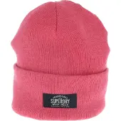 Superdry Femme Tricoté En Maille Classique Bonnet, Rose &amp; Noir