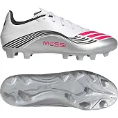 Adidas Chaussure de foot 'F50 Messi Club Firm/Multi-Ground' gris / rose foncé / blanc