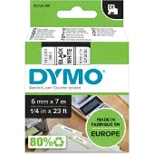 Dymo D1 Étiquettes de nom Noir-Blanc (6 mm x 7 m)