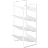 Yamazaki Étagère à bouteilles Étagère de cuisine blanche avec 4 étagères inclinées Métal 20x40x20cm "TOWER