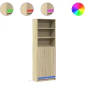 vidaXL Highboard avec éclairage LED Chêne Sonoma 69x32,5x200 cm