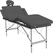 vidaXL Table de massage 4 zones Cadre en aluminium Anthracite 186x68cm