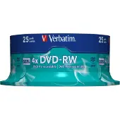 Verbatim DVD-RW 4.7 Go (120 min) 4x - 25 supports - argent mat - spindle