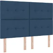 vidaXL Tête de lit réglable en hauteur avec tête de lit Bleu 144 cm Tissu