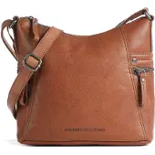 Spikes & Sparrow Cuir sac à épaule bandoulière Bronco Crossover Brandy brun