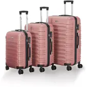 Juskys Set de mallettes Rome - 3 pièces - ABS - Rose