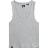 Superdry Femme Débardeur à Liseré en Dentelle Vintage Grey Taille: 42