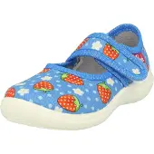 Beck Pantoufle 'Erdbeere' bleu clair / vert clair / rouge / blanc