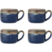 Bloomingville Ensemble de 4 mugs bleus Sheen