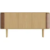 UMAGE Treasures Armoire à 3 Portes Oak | Brown Faux Leather