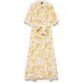 Vero Moda Robe 'VMGRY' jaune / vert clair / blanc