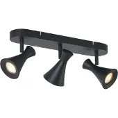 QAZQA Spot de plafond moderne noir 3 lumières réglable - Triangle