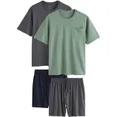 Next Pyjama court gris / vert / noir