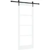 vidaXL Porte coulissante ORKDAL, 83 x 211 cm, bois massif pin et verre, blanche